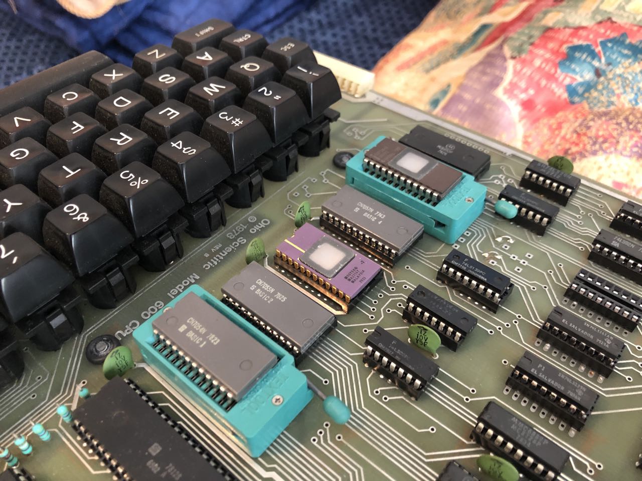 ROM chips with ZIF sockets for EPROM programmer
